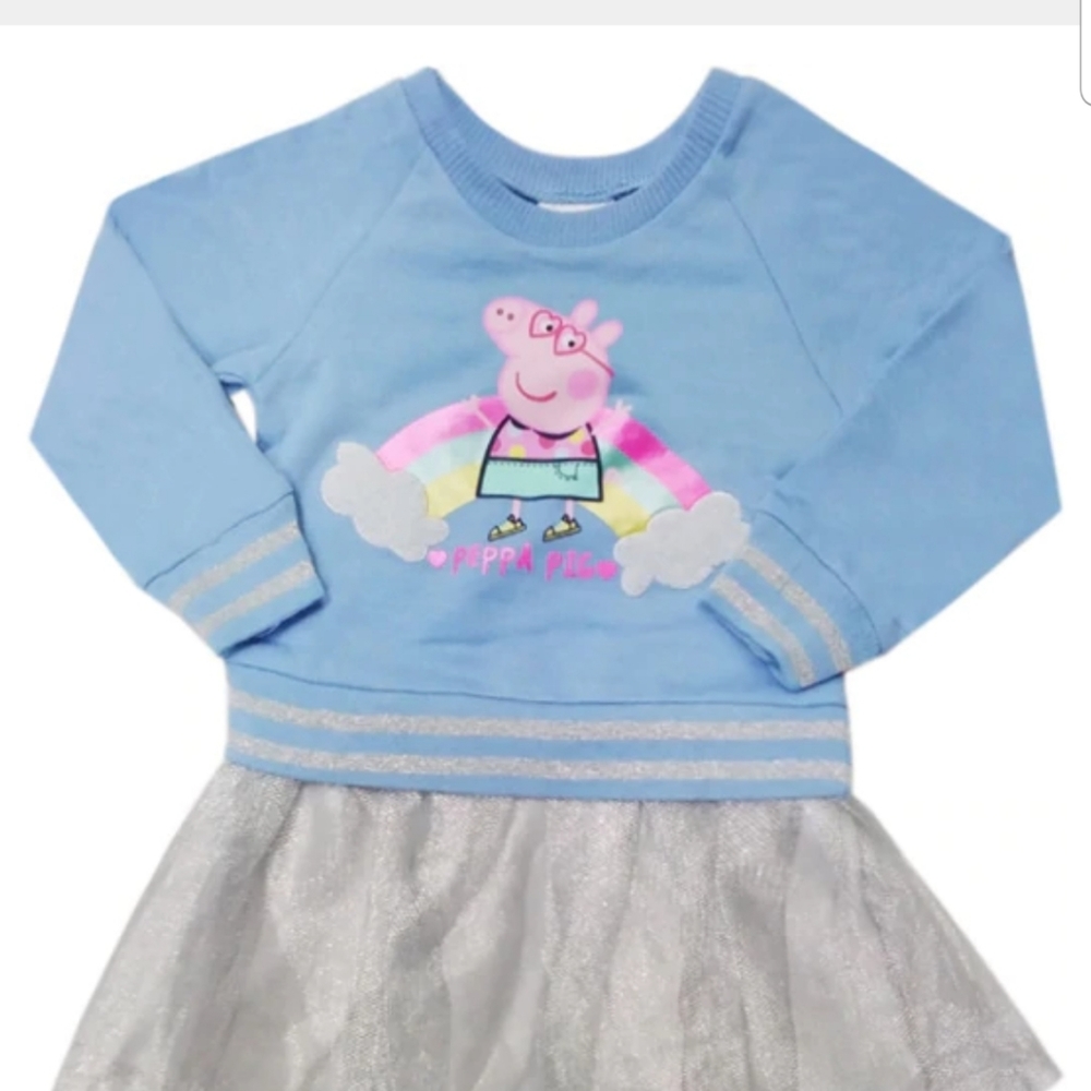 Peppa Pig girls Long sleeve tutu skirt blue gray